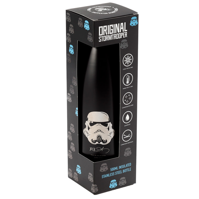 Reusable Stainless Steel Insulated Drinks Bottle 500ml - The Original Stormtrooper Black