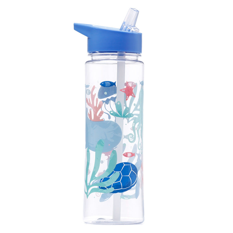 Reusable Eco Sealife 550ml Water Bottle with Flip Straw