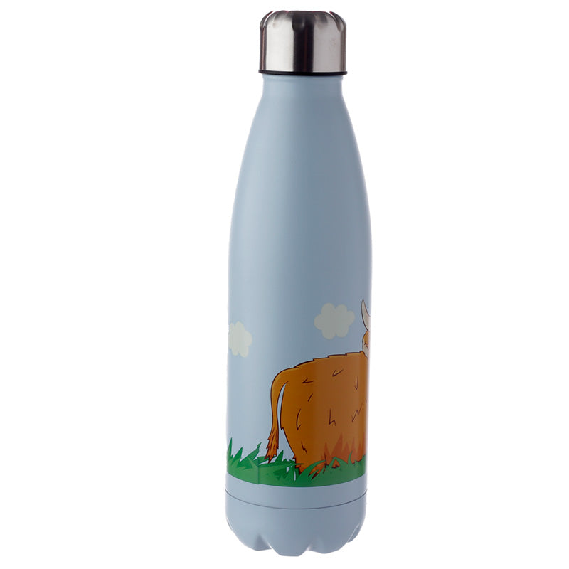 Reusable Stainless Steel Insulated Drinks Bottle 500ml - Highland Coo Cow