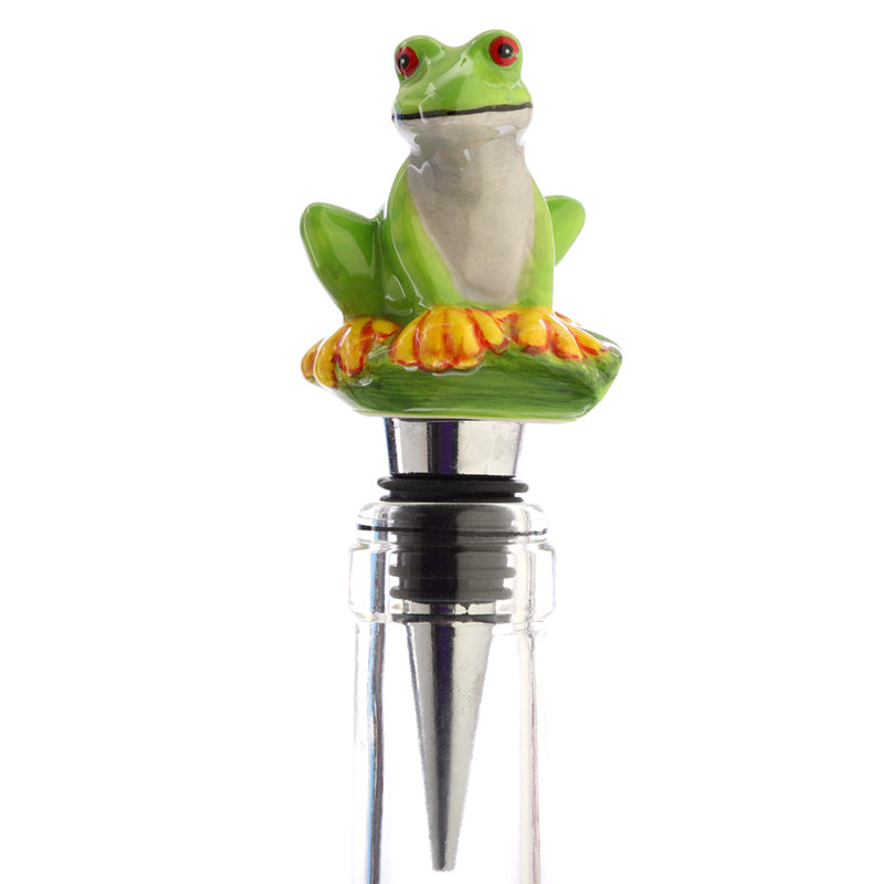 Novelty Ceramic Bottle Stopper - Tree Frog