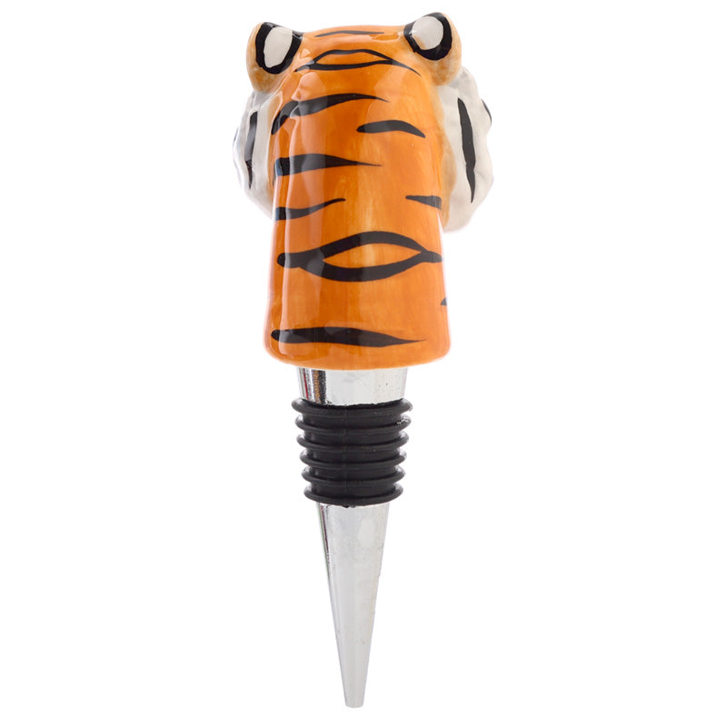 Novelty Ceramic Bottle Stopper - Big Cat Spots  and  Stripes