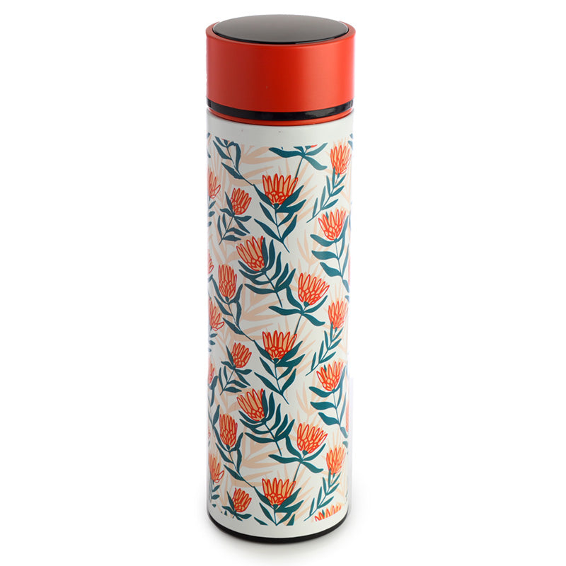 Reusable Stainless Steel Hot  and  Cold Insulated Drinks Bottle Digital Thermometer - Peony Pick of the Bunch