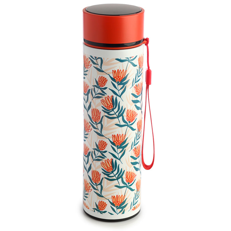 Reusable Stainless Steel Hot  and  Cold Insulated Drinks Bottle Digital Thermometer - Peony Pick of the Bunch