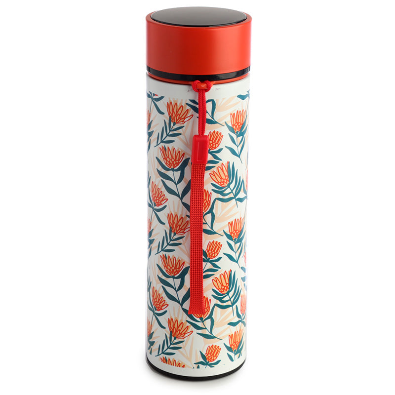 Reusable Stainless Steel Hot  and  Cold Insulated Drinks Bottle Digital Thermometer - Peony Pick of the Bunch