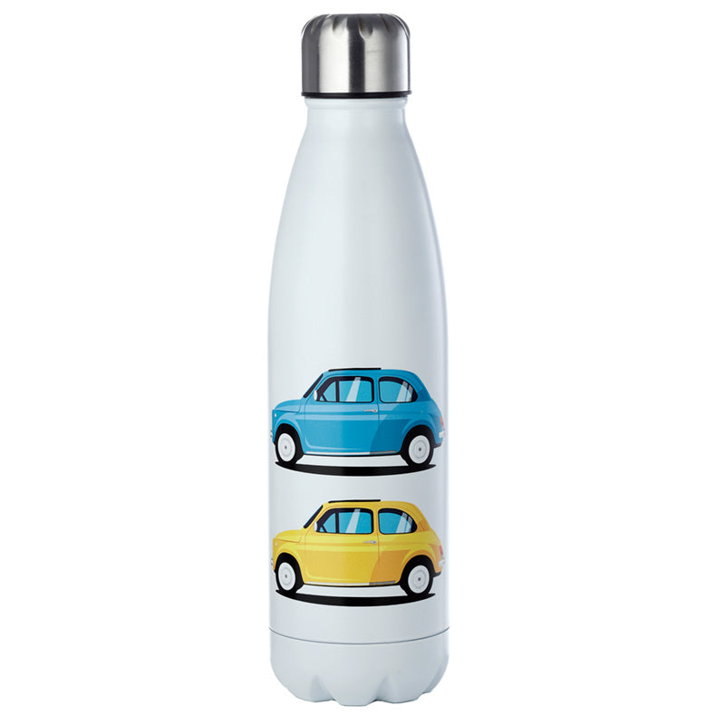 Reusable Stainless Steel Insulated Drinks Bottle 500ml - Retro Fiat 500