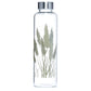 Reusable 500ml Glass Water Bottle with Protective Neoprene Sleeve - Pampas Grass