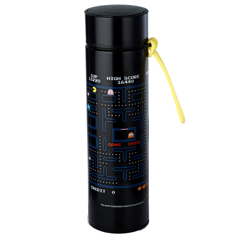 Reusable Stainless Steel Hot  and  Cold Insulated Drinks Bottle Digital Thermometer - Pac-Man