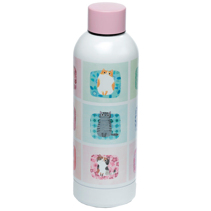 Reusable Stainless Steel Insulated Drinks Bottle 500ml - Angie Rozelaar Planet Cat