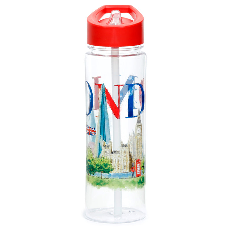 Reusable London Tour 550ml Water Bottle with Flip Straw