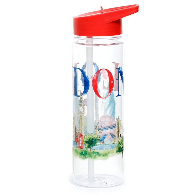 Reusable London Tour 550ml Water Bottle with Flip Straw