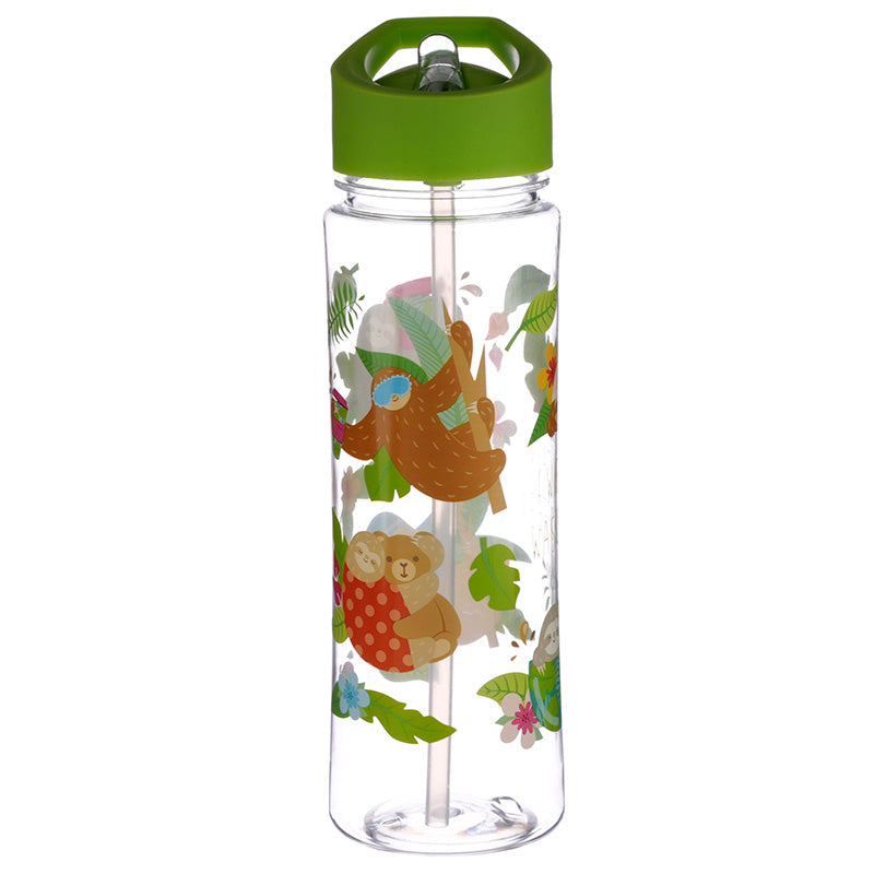 Reusable Sloth 550ml Water Bottle with Flip Straw