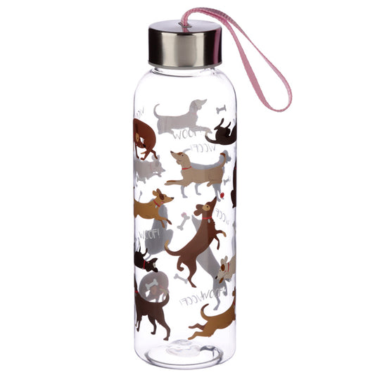 Reusable Catch Patch Dog 500ml Water Bottle with Metallic Lid