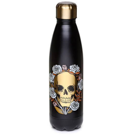 Reusable Stainless Steel Insulated Drinks Bottle 500ml - Skulls  and  Roses