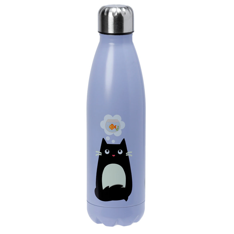 Reusable Stainless Steel Insulated Drinks Bottle 500ml - Feline Fine Cat