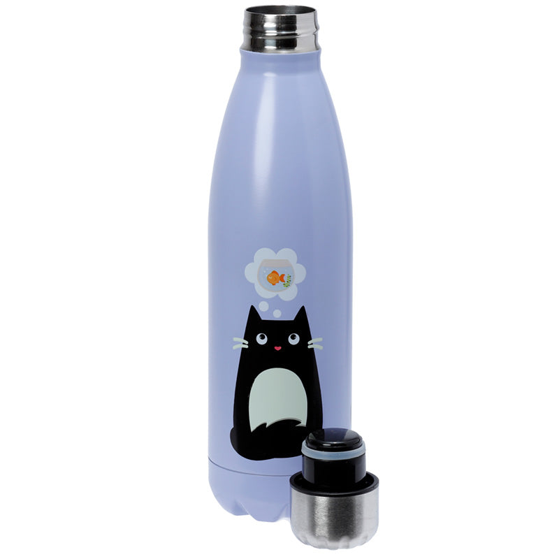 Reusable Stainless Steel Insulated Drinks Bottle 500ml - Feline Fine Cat