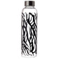 Reusable 500ml Glass Water Bottle with Protective Neoprene Sleeve - Big Cat Spots and Stripes