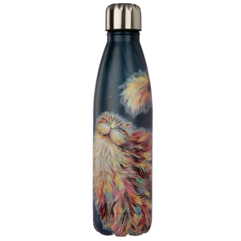 Reusable Stainless Steel Insulated Drinks Bottle 500ml - Kim Haskins Rainbow Cat