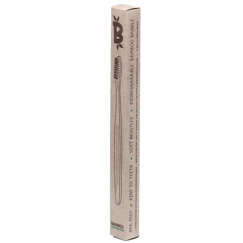 Eco-Friendly Bamboo Toothbrush with Soft Charcoal  and  BPA Free Plastic Bristles