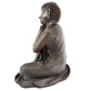 Decorative Wood Effect Thai Buddha with Head on Knee