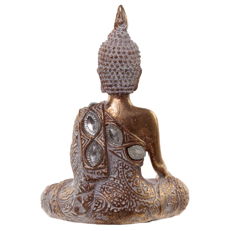 Thai Buddha Figurine - Gold and White Meditation