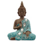 Decorative Turquoise  and  Brown Buddha Figurine - Lotus