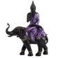 Decorative Purple, Gold  and  Black Thai Buddha - Riding Elephant