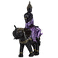 Decorative Purple, Gold  and  Black Thai Buddha - Riding Elephant