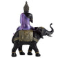 Decorative Purple, Gold  and  Black Thai Buddha - Riding Elephant