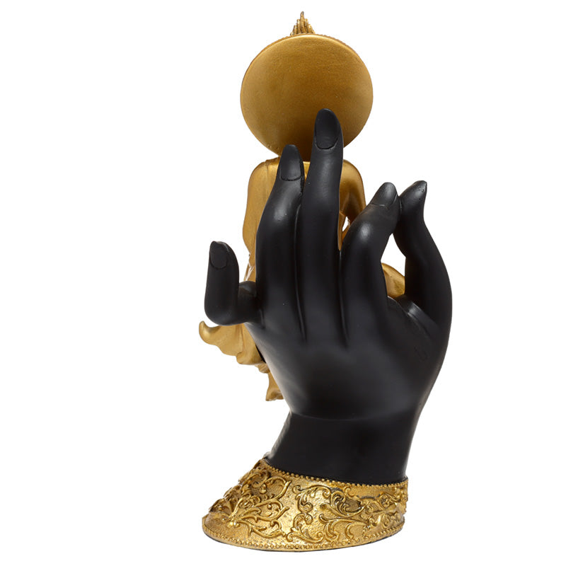 Decorative Thai Buddha Figurine - Gold Sitting in a Hand