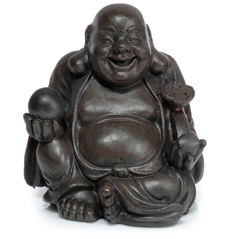 Decorative Ornament - Peace of the East Wood Effect Mini Chinese Laughing Buddha