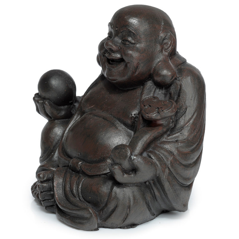 Decorative Ornament - Peace of the East Wood Effect Mini Chinese Laughing Buddha