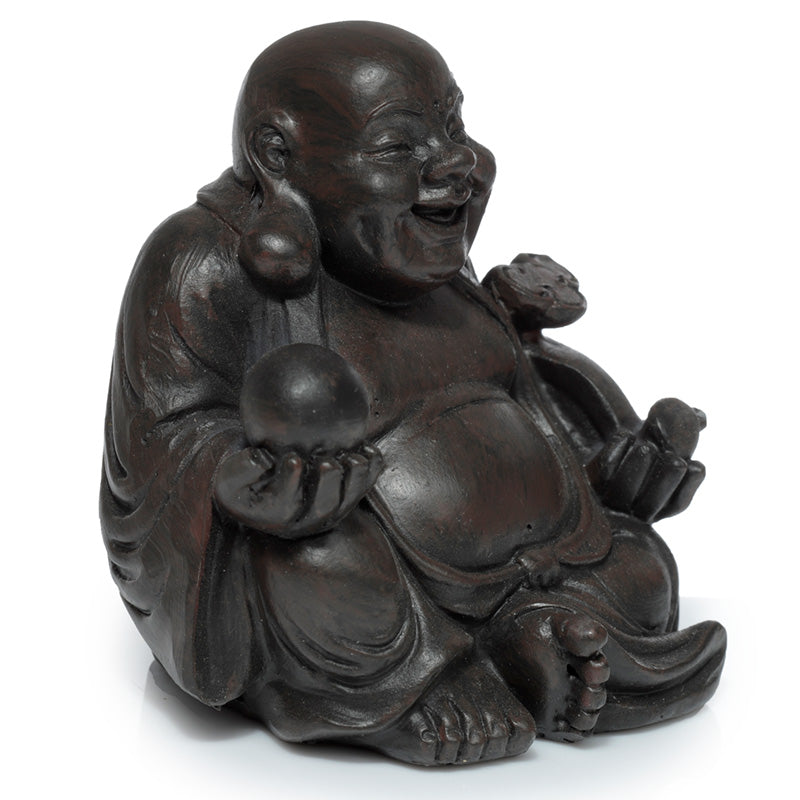 Decorative Ornament - Peace of the East Wood Effect Mini Chinese Laughing Buddha