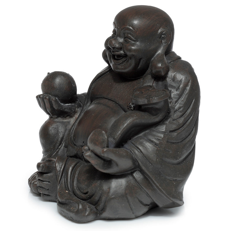 Decorative Ornament - Peace of the East Wood Effect Chinese Laughing Buddha