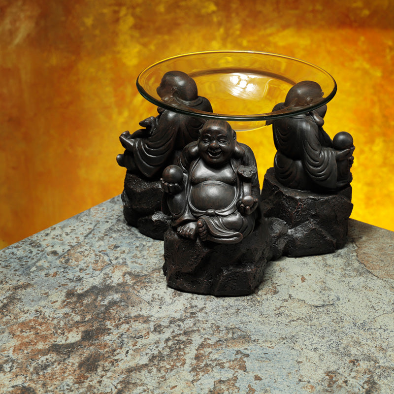 Resin Oil  and  Wax Burner - Peace of the East Wood Effect Chinese Buddha