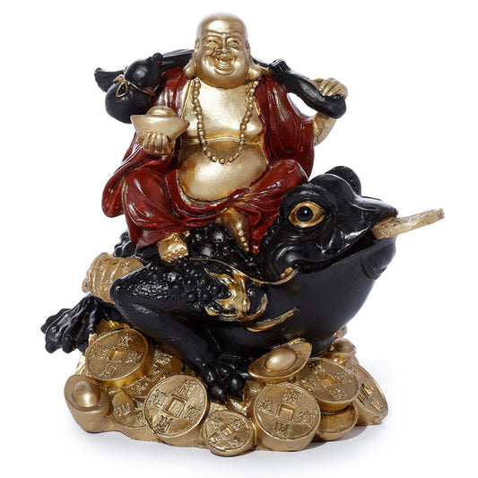 Decorative Chinese Buddha on Coins and Wealth Toad