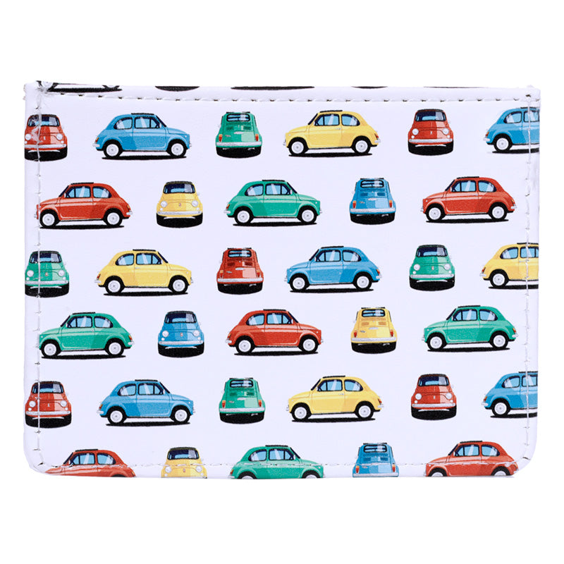 Contactless Protection Fabric Card Holder Wallet - Retro Fiat 500