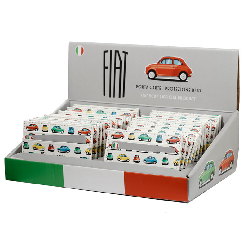 Contactless Protection Fabric Card Holder Wallet - Retro Fiat 500