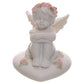 Collectable Cherub Sitting on Heart with Pink Roses