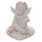 Collectable Cherub Sitting on Heart with Pink Roses