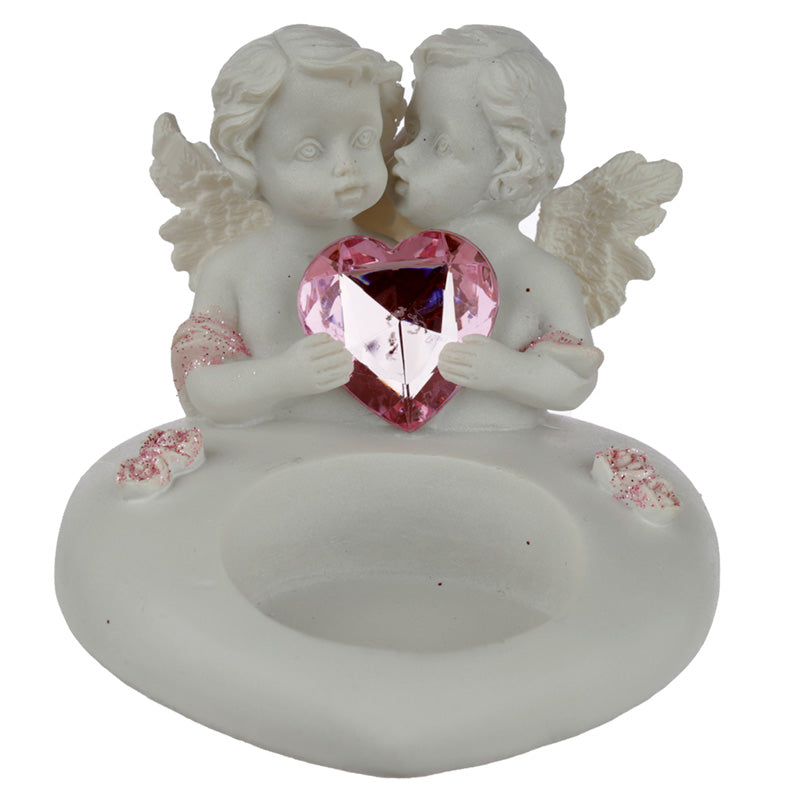 Collectable Peace of Heaven Cherub - Sweetheart Kisses Tea Light Candle Holder