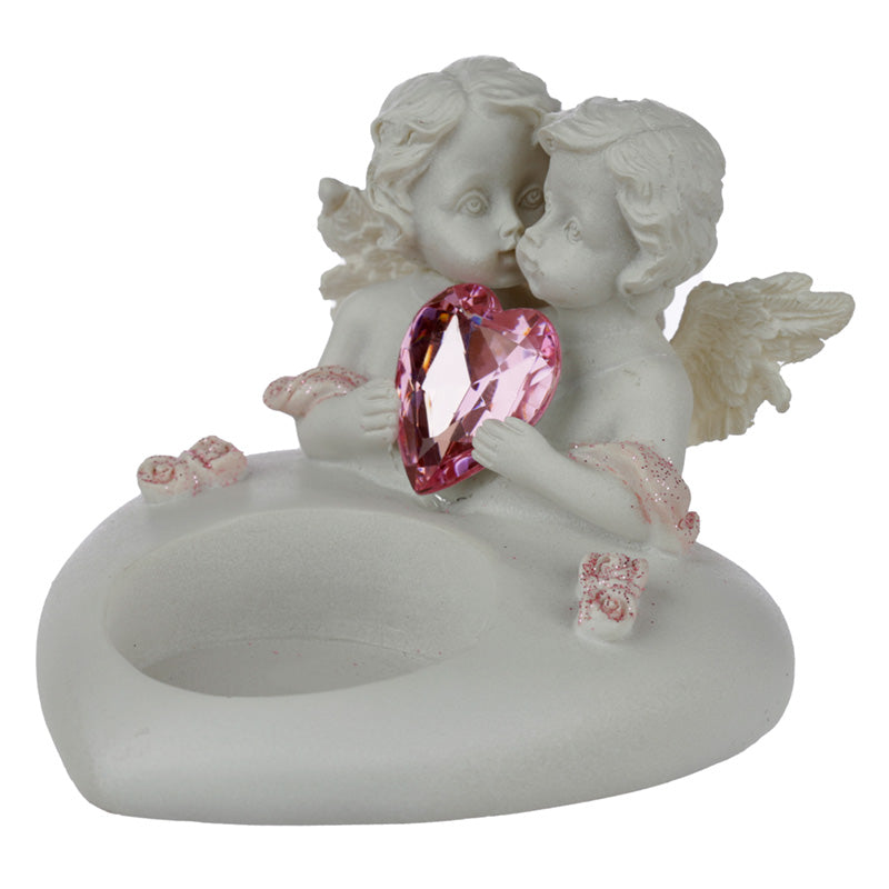 Collectable Peace of Heaven Cherub - Sweetheart Kisses Tea Light Candle Holder