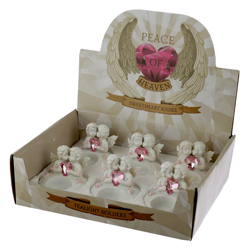 Collectable Peace of Heaven Cherub - Sweetheart Kisses Tea Light Candle Holder