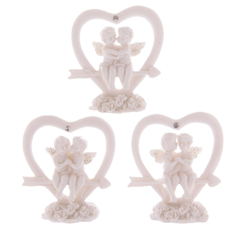 Cute Cupids Heart Cherub Figurine