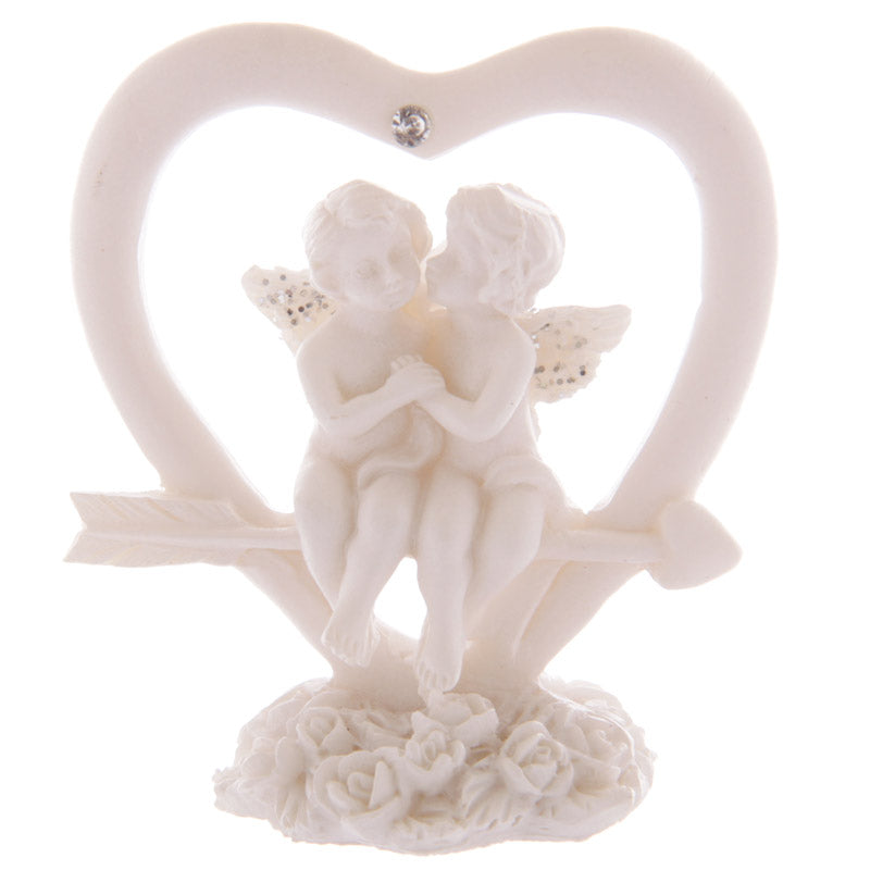 Cute Cupids Heart Cherub Figurine