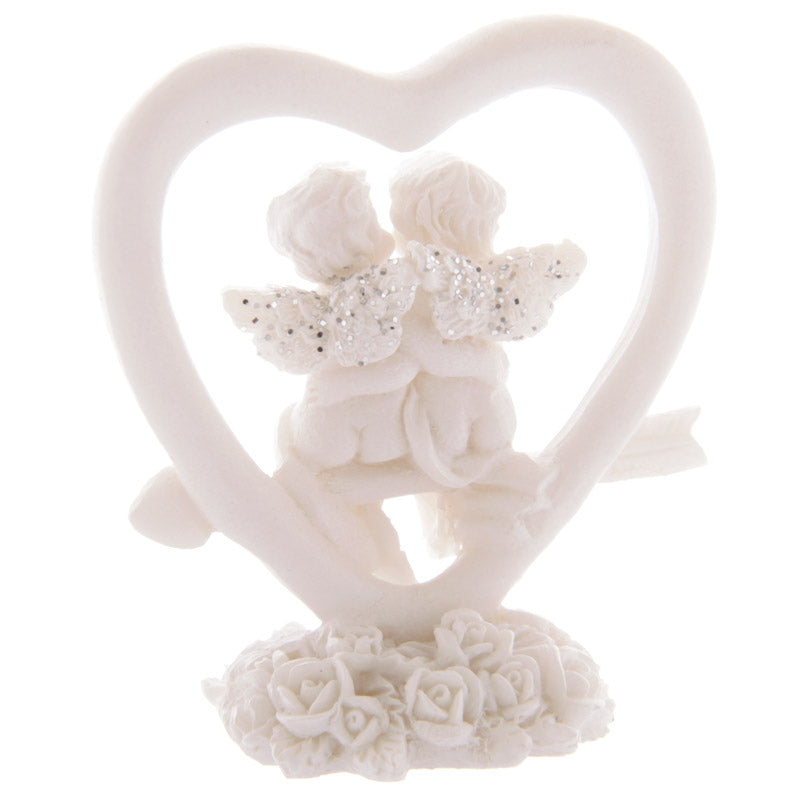 Cute Cupids Heart Cherub Figurine