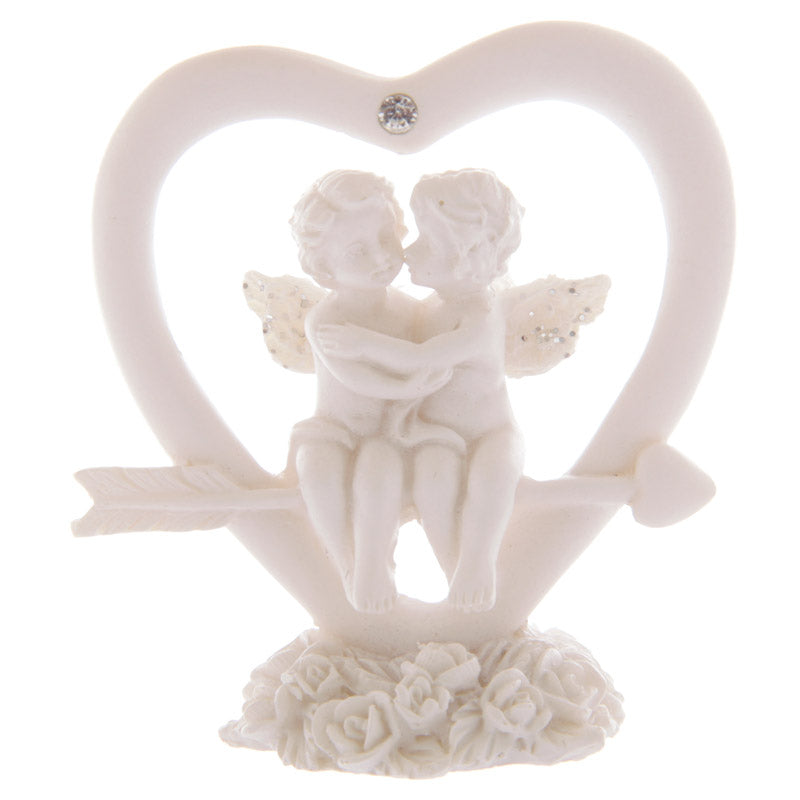 Cute Cupids Heart Cherub Figurine