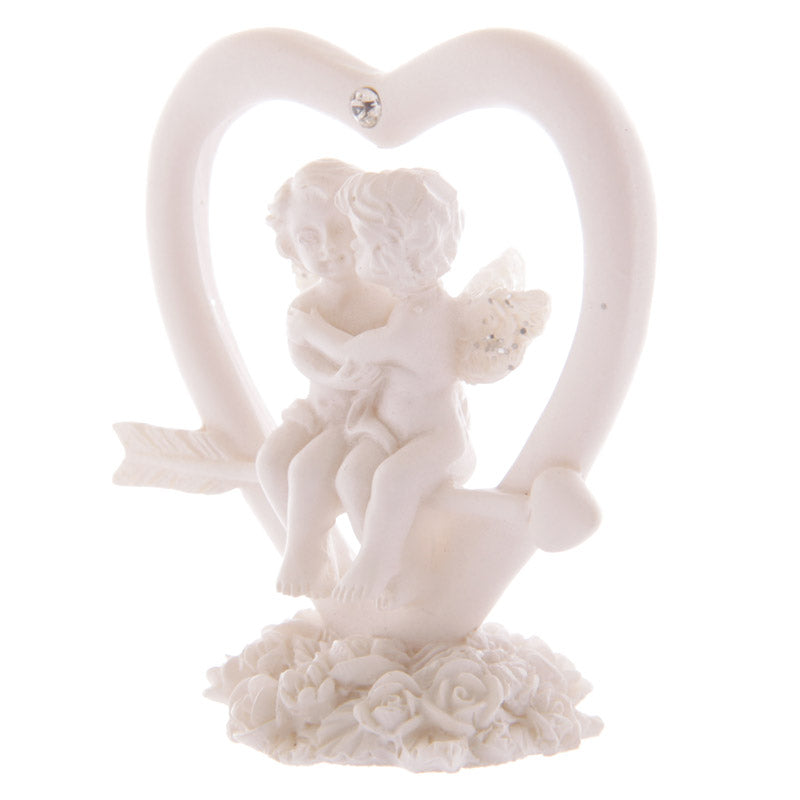 Cute Cupids Heart Cherub Figurine