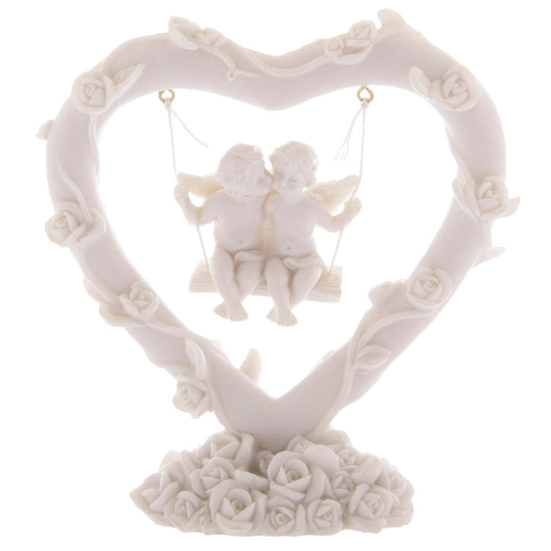 Cute Cherubs Floral Heart Swing