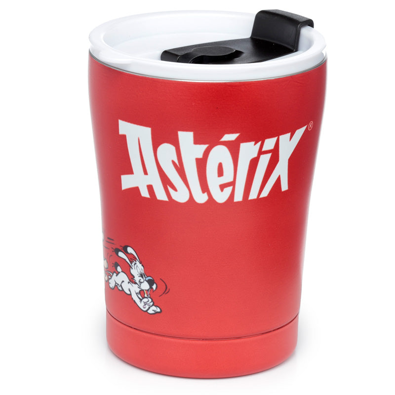 Reusable Stainless Steel Insulated Food  and  Drinks Cup 300ml - Asterix  and  Obelix Red