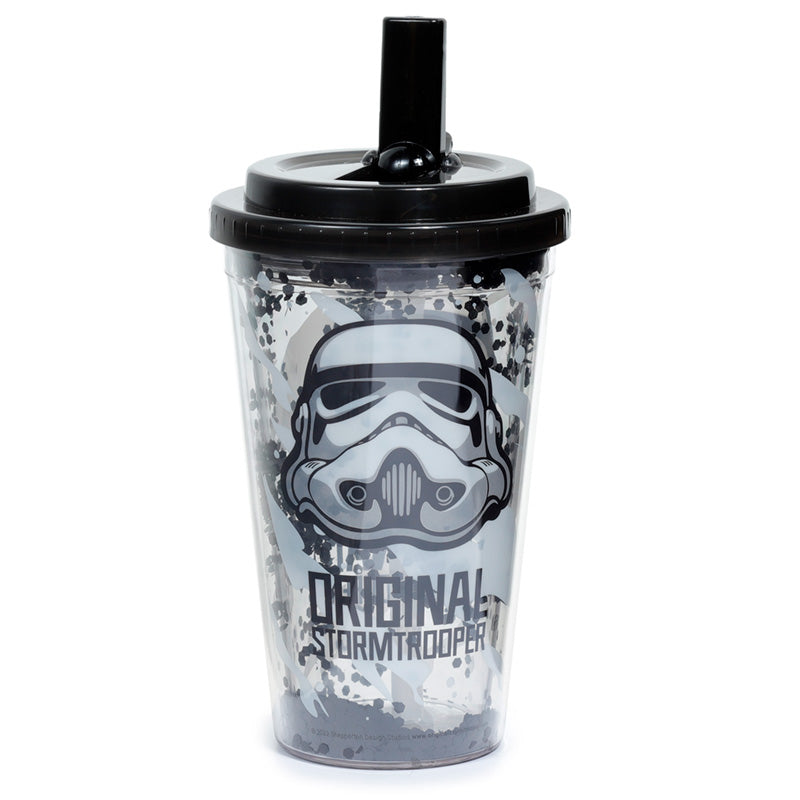 The Original Stormtrooper Shatter Resistant Double Walled Cup with Lid and Straw